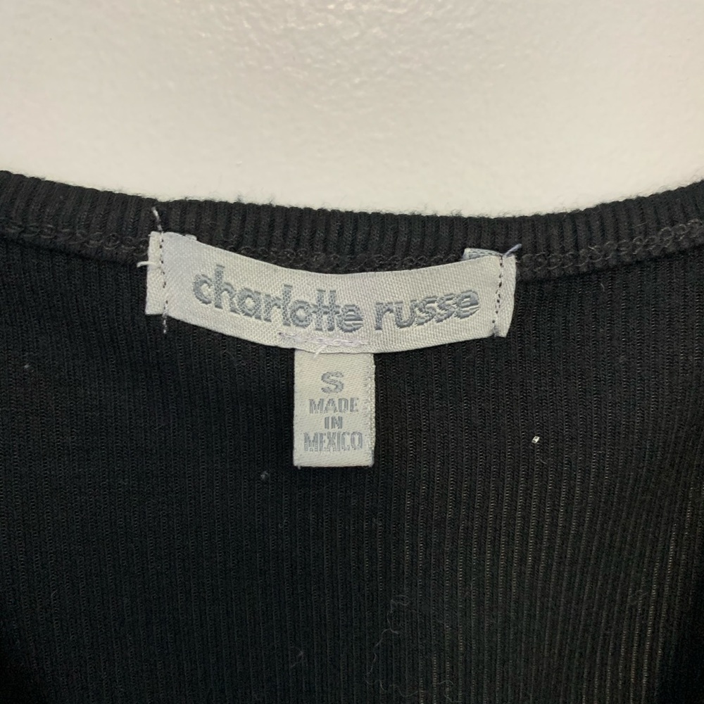 Black Charlotte Russe Cropped Tank Top